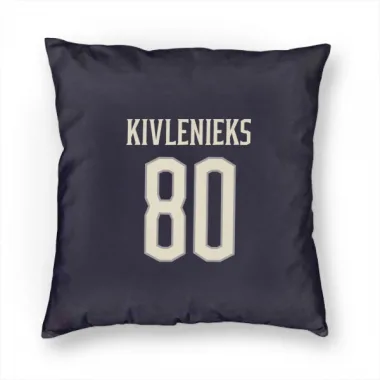 Cream Columbus Blue Jackets Matiss Kivlenieks  Navy  Pillow Cover (18 X 18)