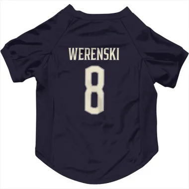 Cream Columbus Blue Jackets Zach Werenski  Navy  Dog & Cat Pet Jersey