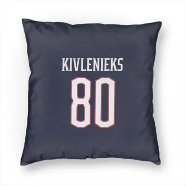 Navy Columbus Blue Jackets Matiss Kivlenieks   Pillow Cover (18 X 18)