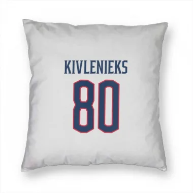 White Columbus Blue Jackets Matiss Kivlenieks   Pillow Cover (18 X 18)