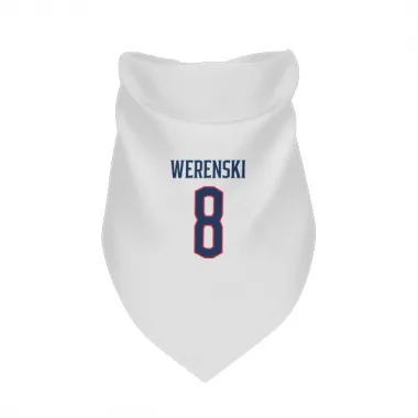 White Columbus Blue Jackets Zach Werenski   Dog & Cat Pet Bandana