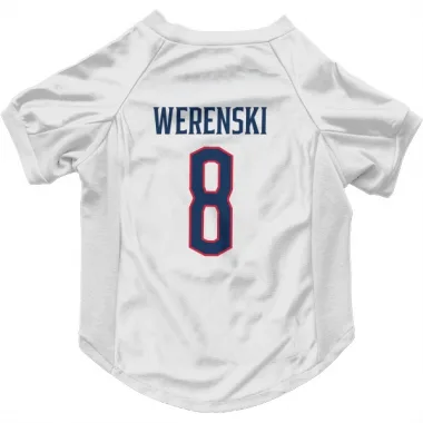 White Columbus Blue Jackets Zach Werenski   Dog & Cat Pet Jersey